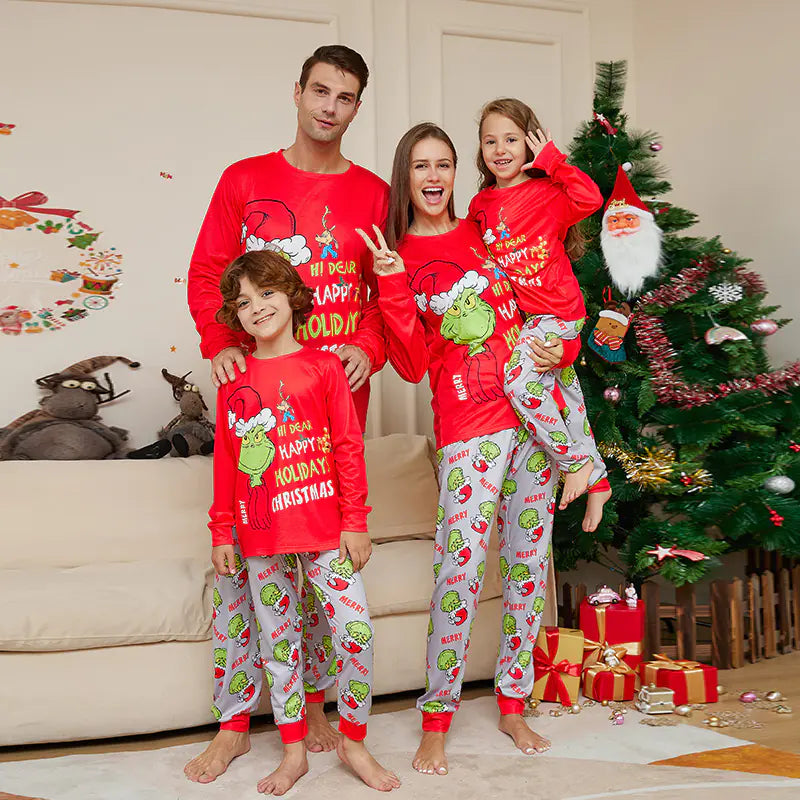 Christmas Monster Print Family Pajama Set