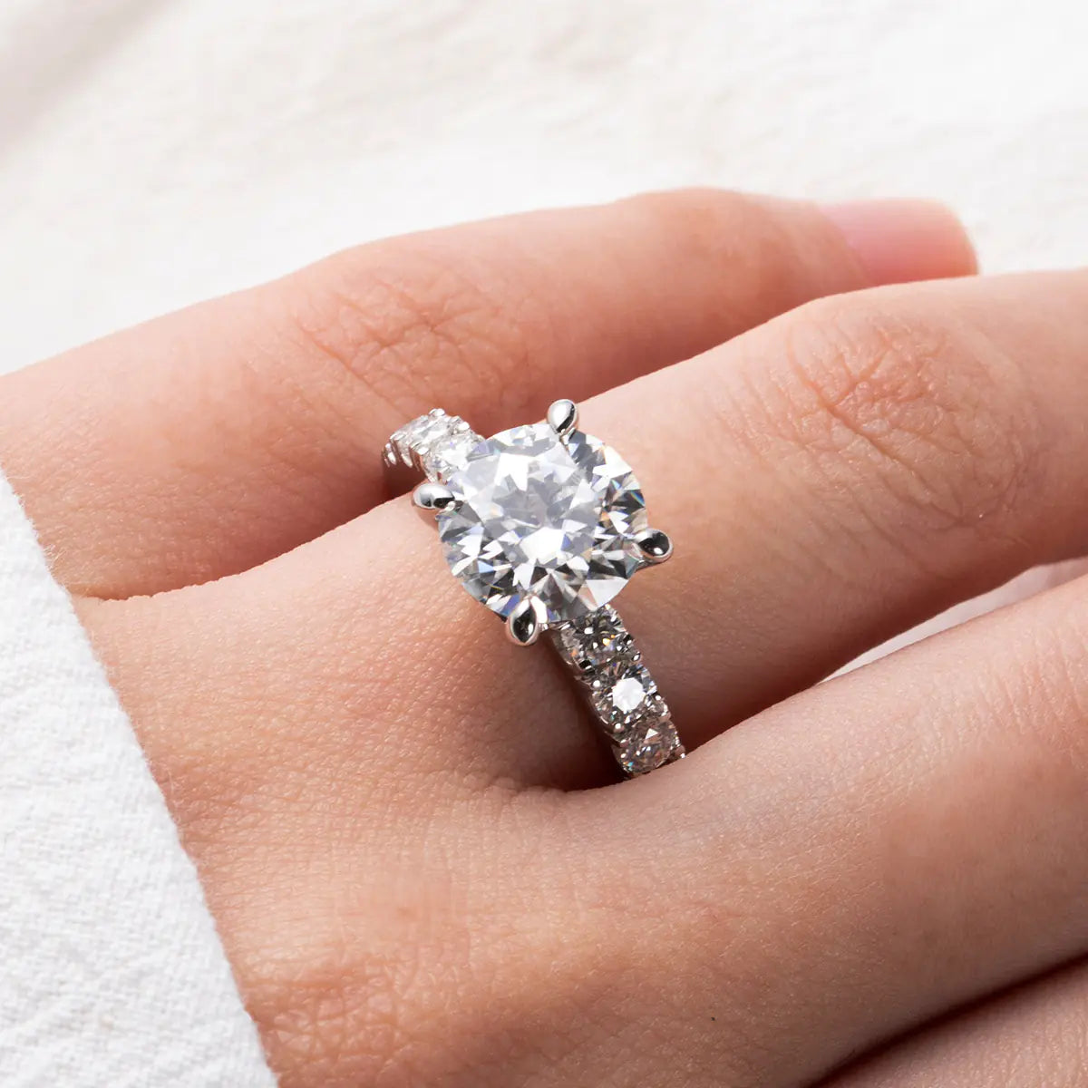 Moissanite Engagement Ring 4.3 Carats S925 Silver