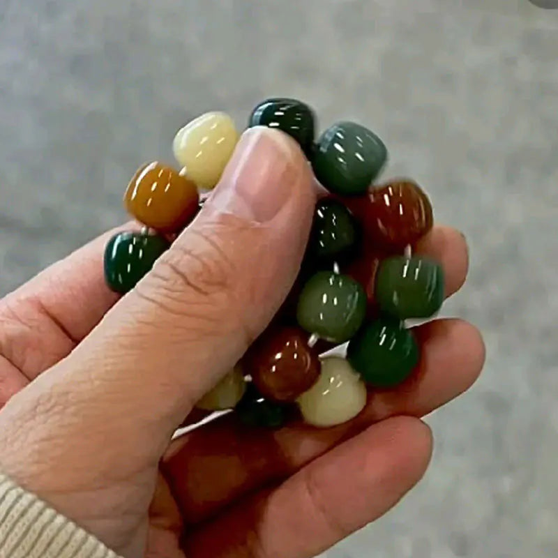 Women's Simple Chen Seed White Jade Bodhi Bracelet