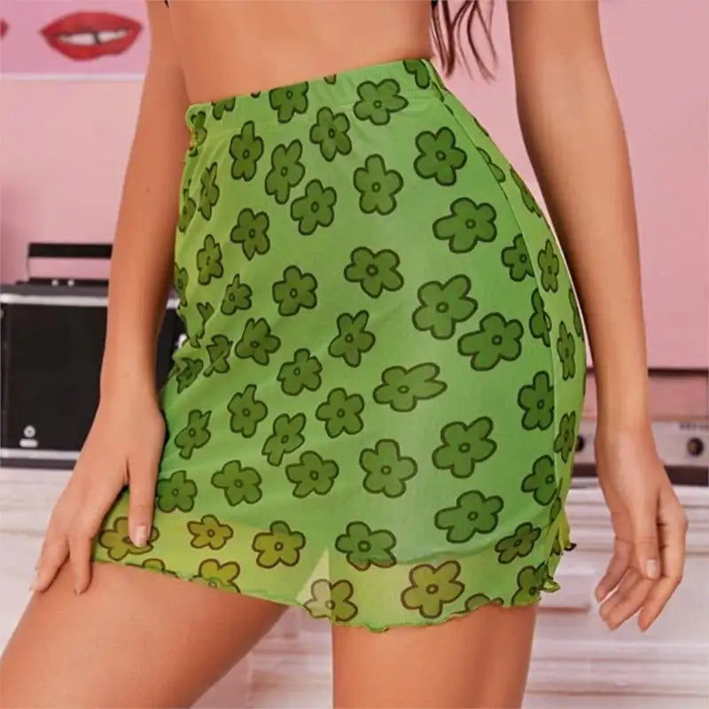 Women's High Waist Printed Summer Skirt