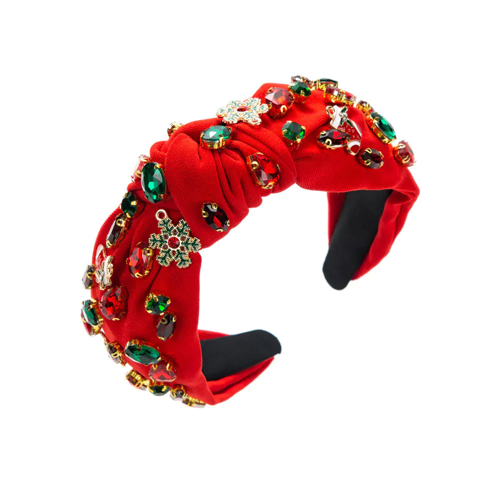 Handmade Christmas Tree Headband with Knot Design