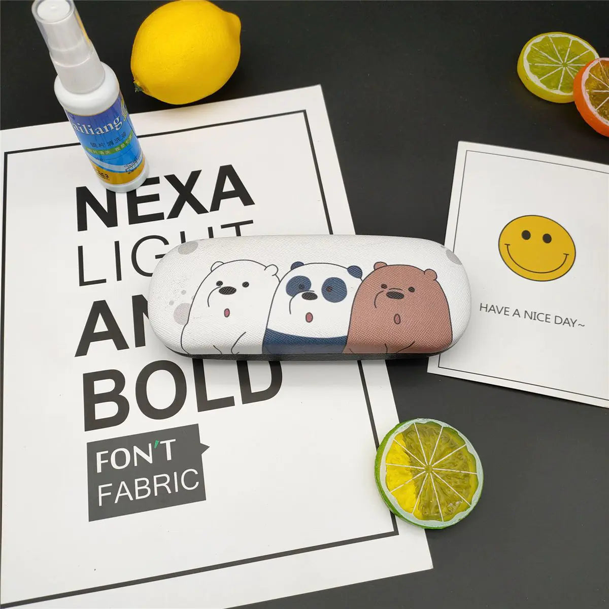 Cute Cartoon Panda Glasses Case - Portable Storage Box