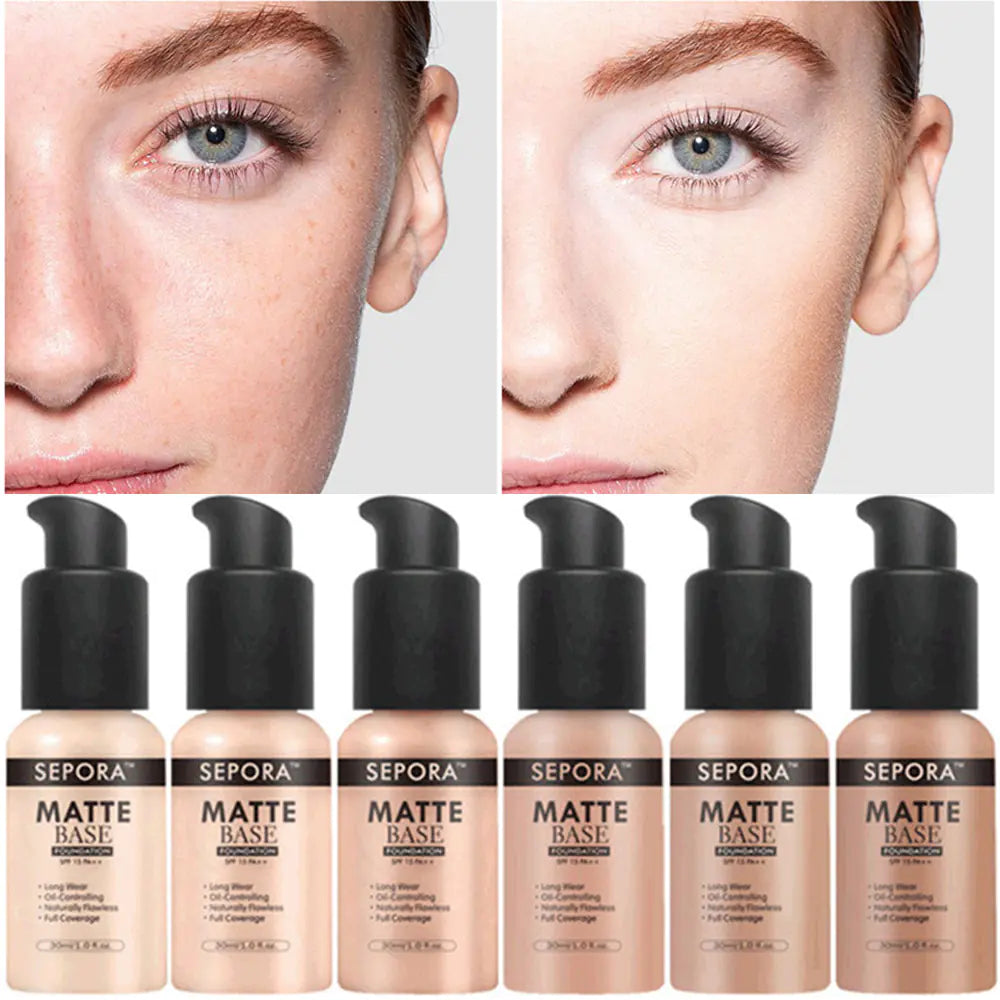 Matte Waterproof Liquid Foundation and Concealer Cream