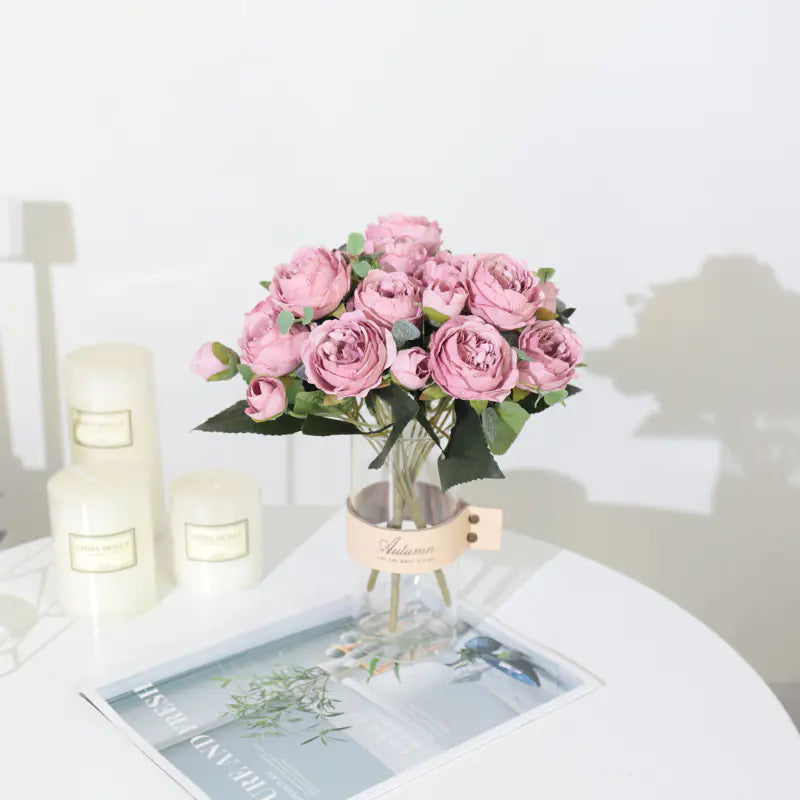 Artificial 5-Head Persian Rose Bouquet for Weddings