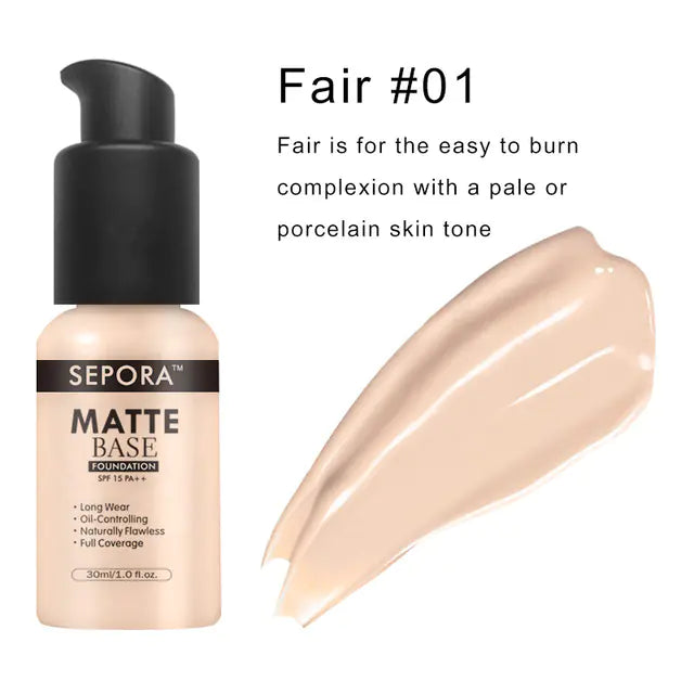 Matte Waterproof Liquid Foundation and Concealer Cream