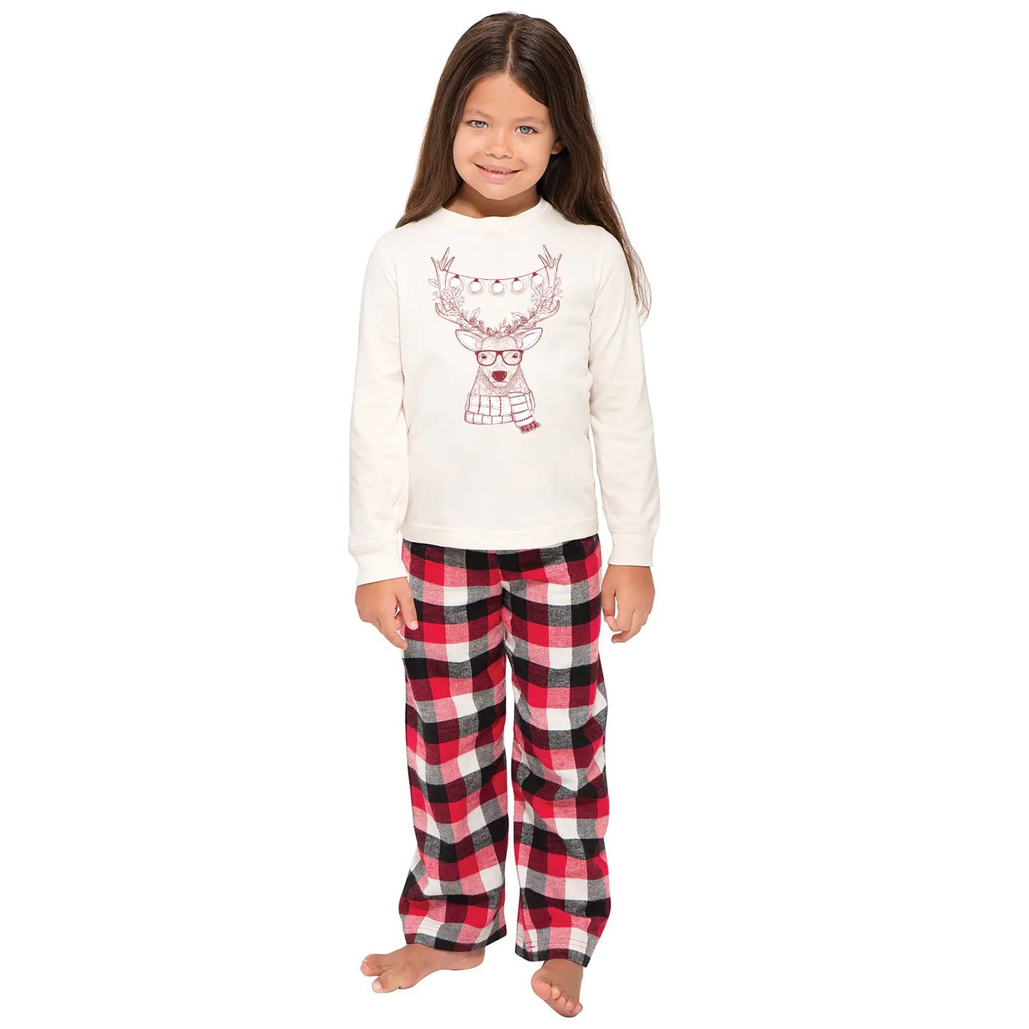 Christmas Family Pajama Set with Reindeer Print