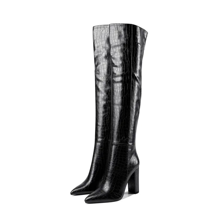 Women's Pointed Toe High-Heeled Over-the-Knee Boots
