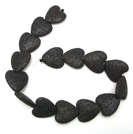 Colorful Heart-Shaped Volcanic Rock Bracelet