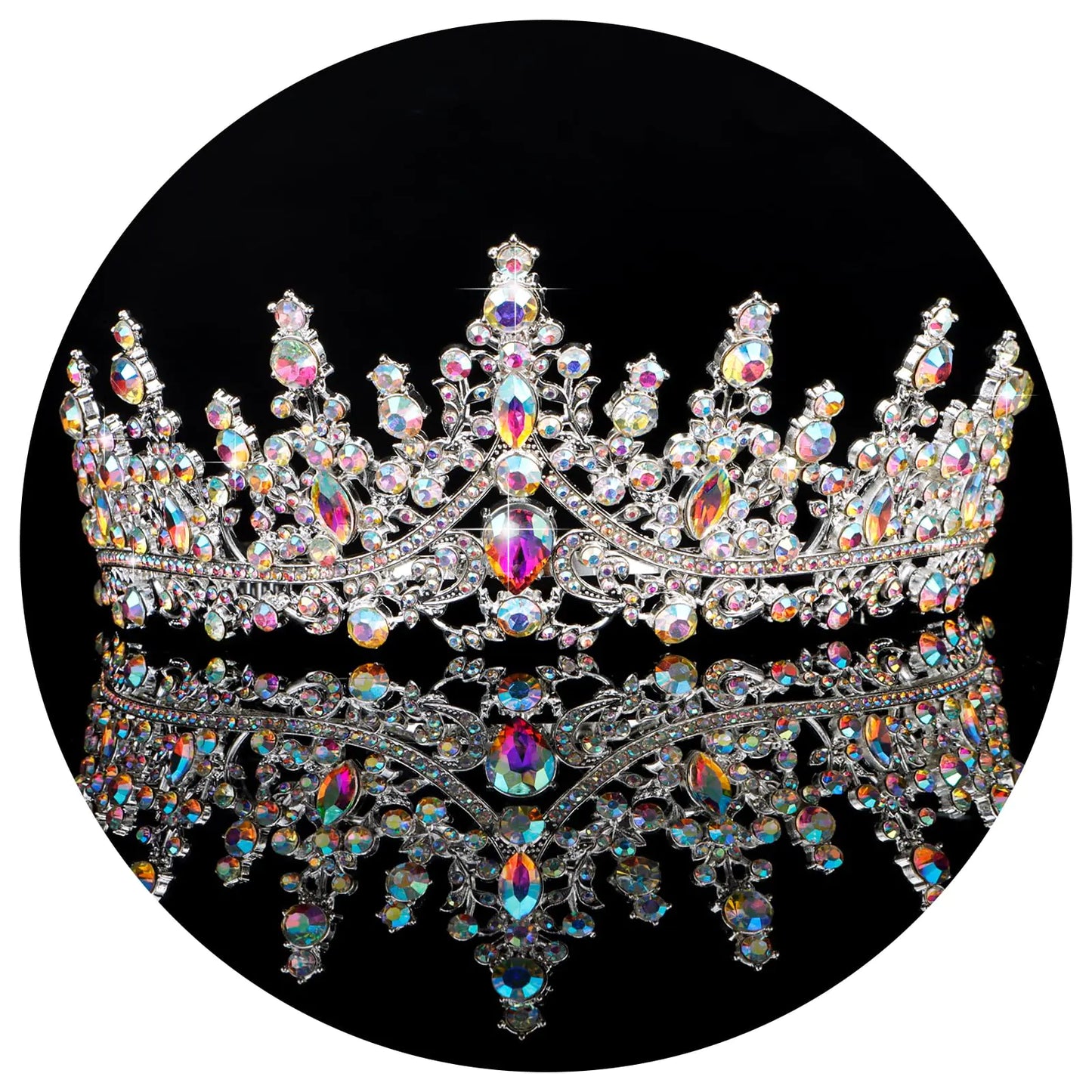 TOBATOBA AB Silver Tiaras and Crowns for Women Crystal Wedding Tiara for Bride Rhinestone Princess Tiara Queen Crown Halloween Costume Women Headpieces for Birthday Valentine Halloween Prom Pageant