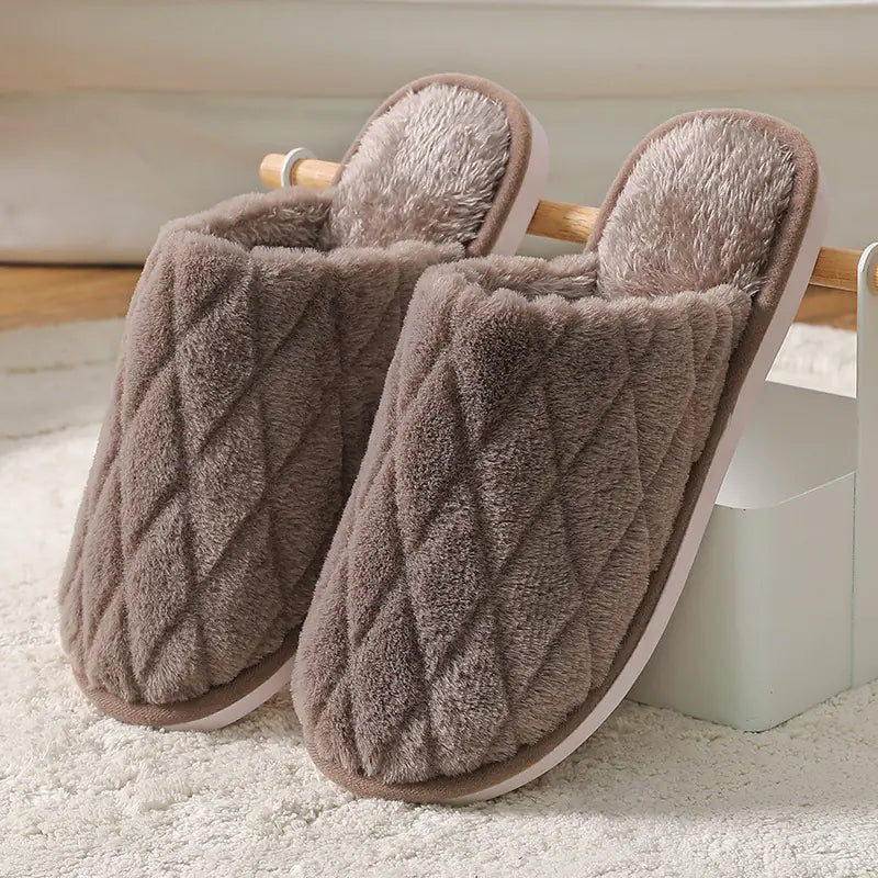 Men's Warm Waterproof Plush Slippers