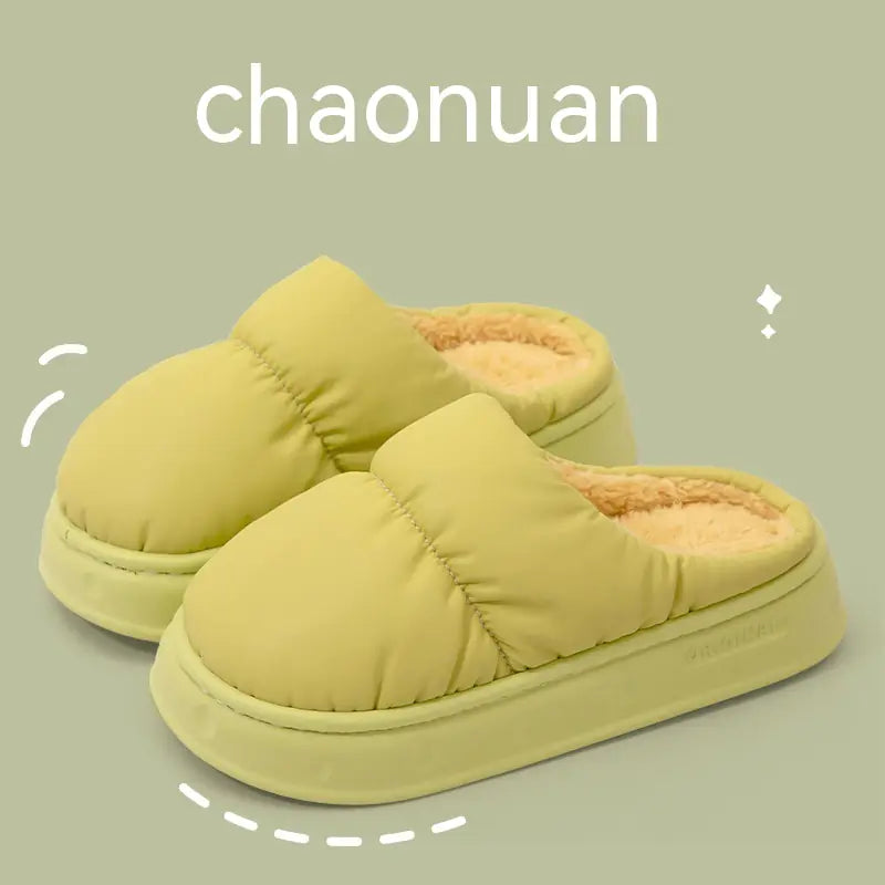Warm Plush Waterproof Cotton Non-slip Home Slippers