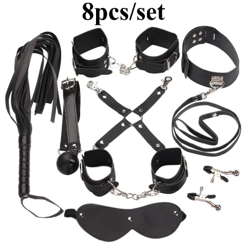 Alternative Toy, 8-Piece Leather Bondage Set
