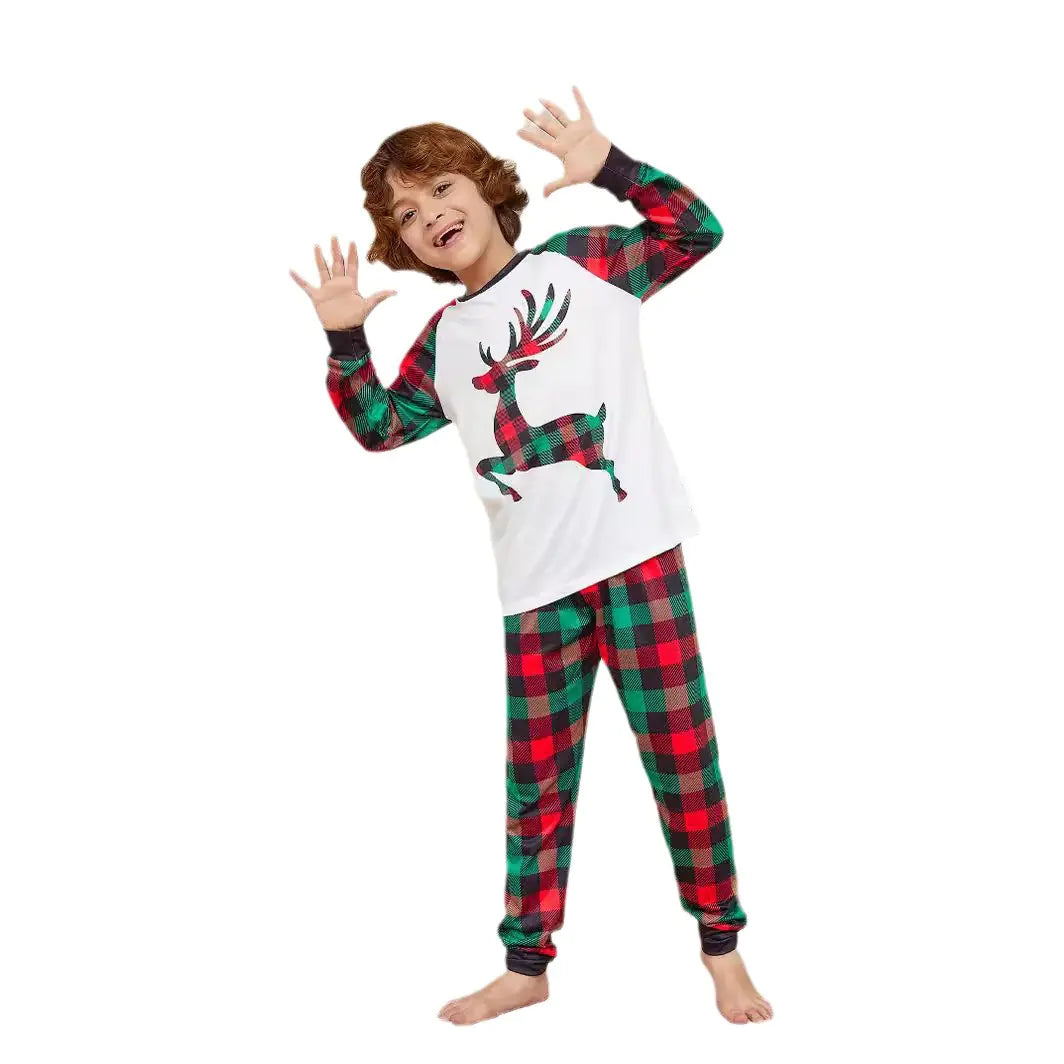 2024 Christmas Family Cartoon Reindeer Pajama Set