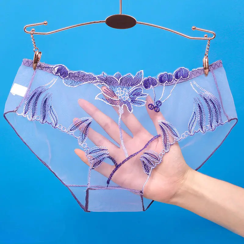 Transparent Lace Mesh Women's Underwear - Low Waist Sexy