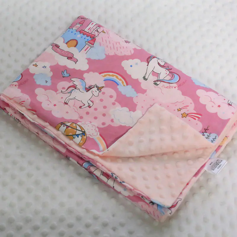 Thick Cartoon Baby Blanket for Warmth & Breathability