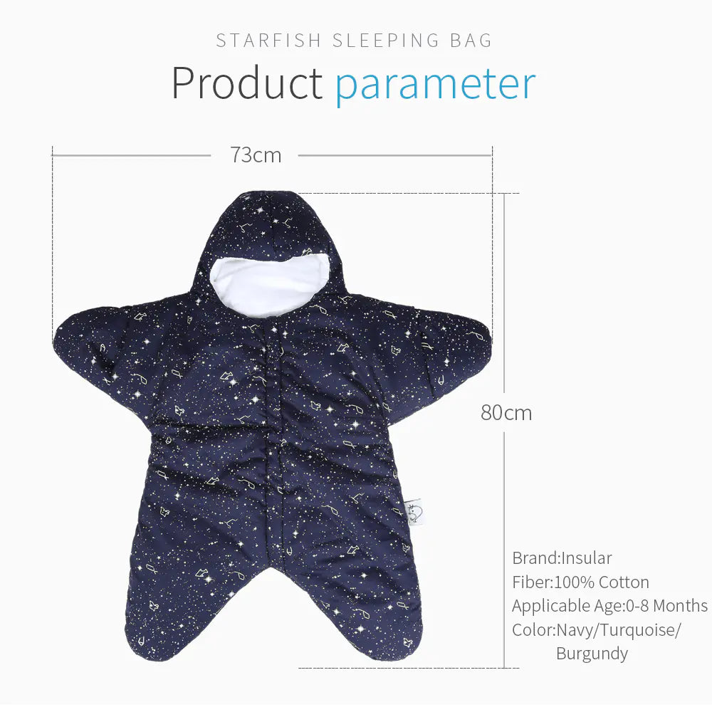 Starfish Baby Sleeping Bag Blanket for Winter Warmth