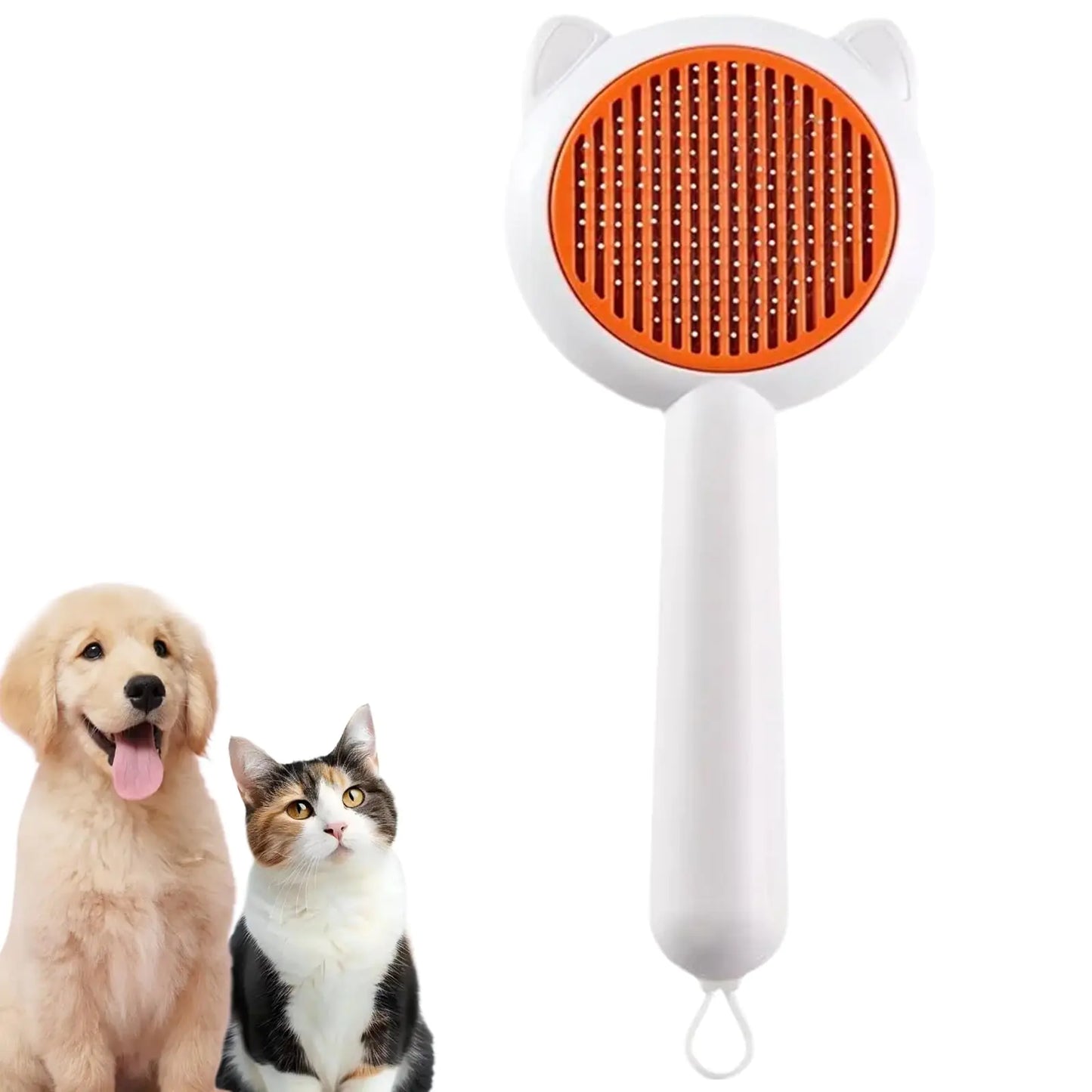 Cat Brush for Shedding Self-Cleaning Brush for Pet Hair Removal Cat Hair Brush Remover for Long and Short Haired Cats and Dogs Self-Cleaning Grooming Tool