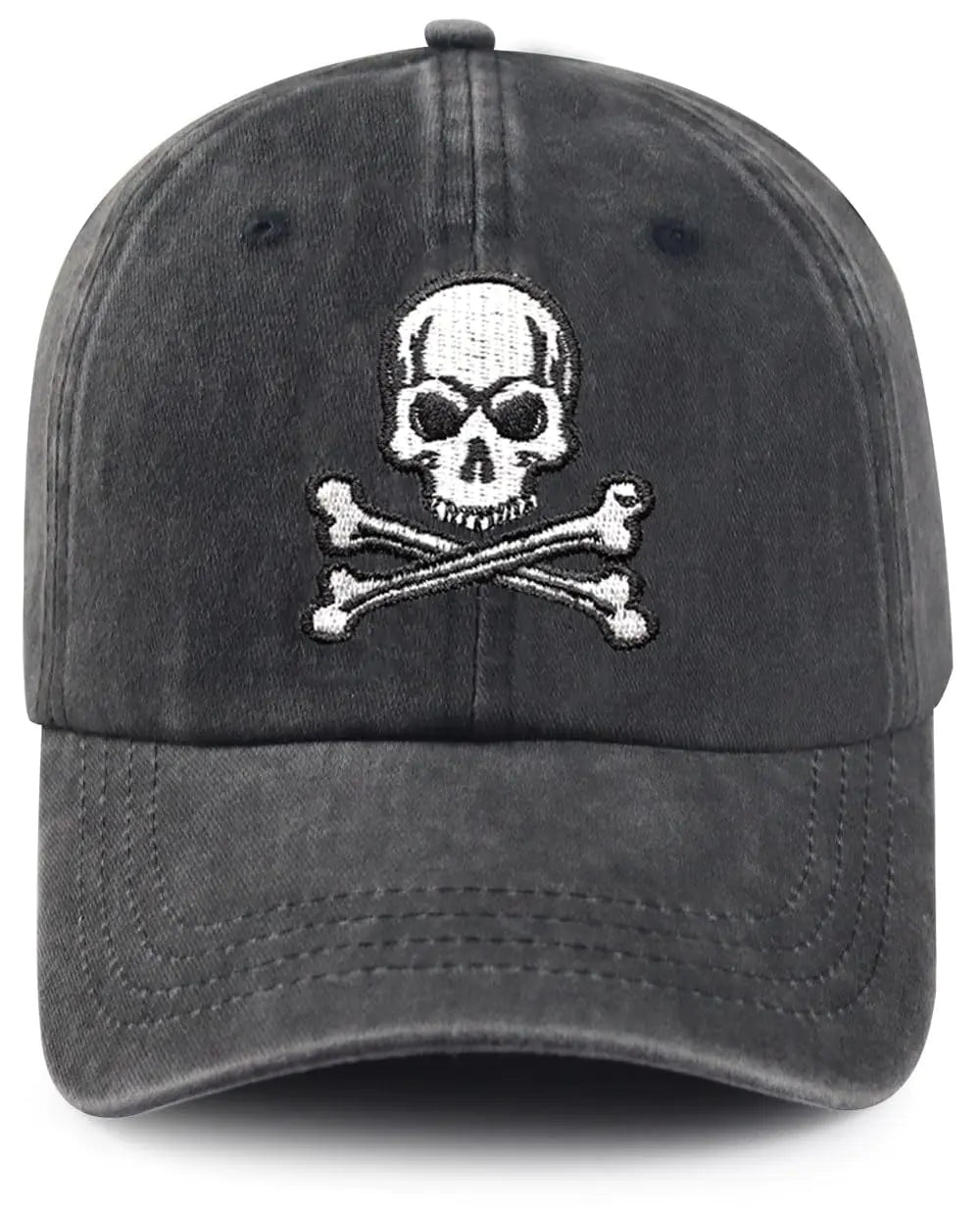 Bshuey Halloween Skull and Cross Fashion Embroidered Hat for Men Women Cotton Dad Hat Baseball Cap Adjustable Unisex