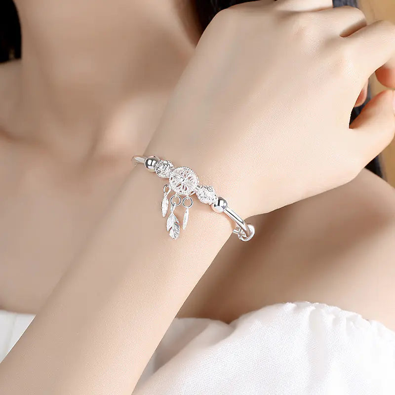 Exquisite Adjustable Silver Plated Dreamcatcher Bracelet