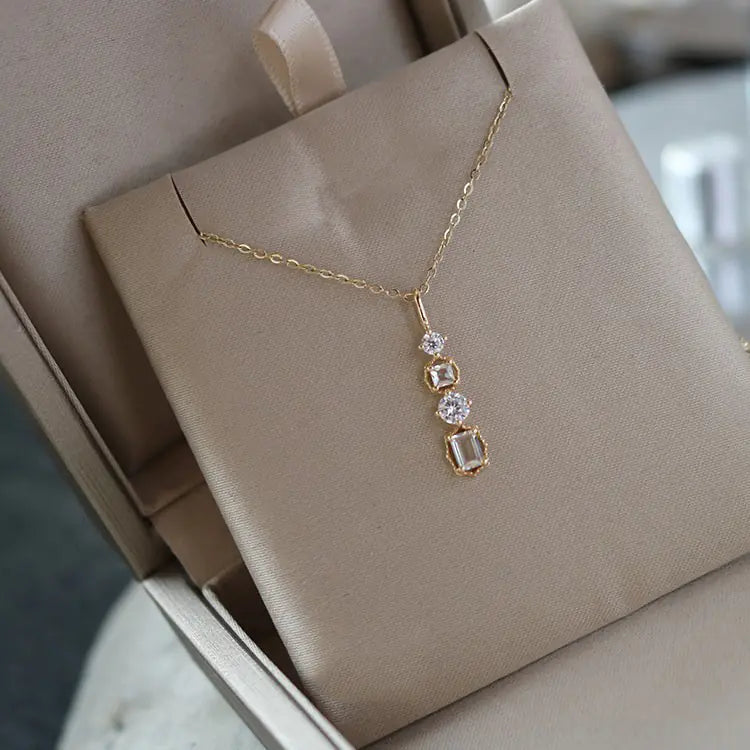 S925 Silver Plated 14K Gold Pendant Necklace for Women