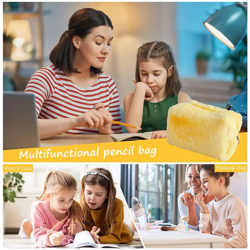 Large Capacity Plush Travel Cosmetic Bag for Women