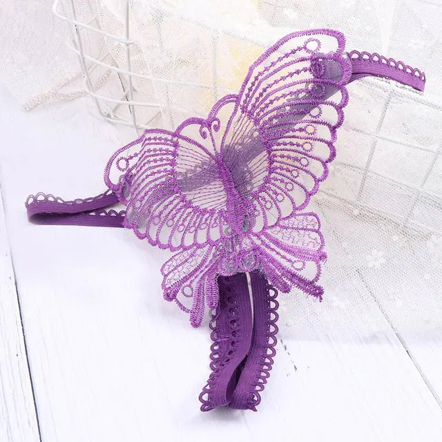 Lace Open-Crotch T-Back Panties for Women