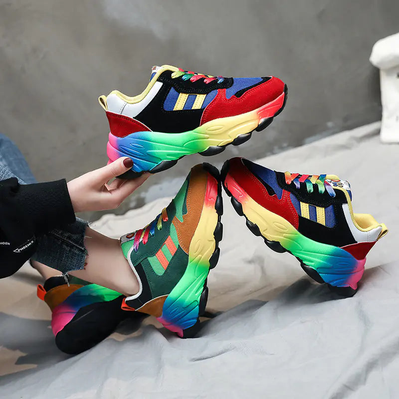 Colorful Dad Sneakers for Women - Trendy Casual Shoes