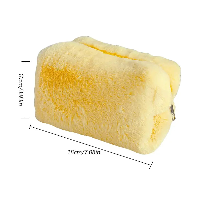 Large Capacity Plush Travel Cosmetic Bag for Women