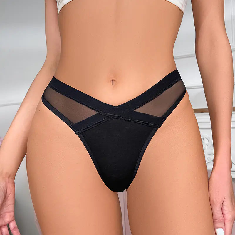 Women's Sexy Low Waist Mesh Thong Underwear