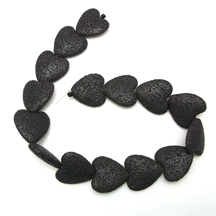 Colorful Heart-Shaped Volcanic Rock Bracelet
