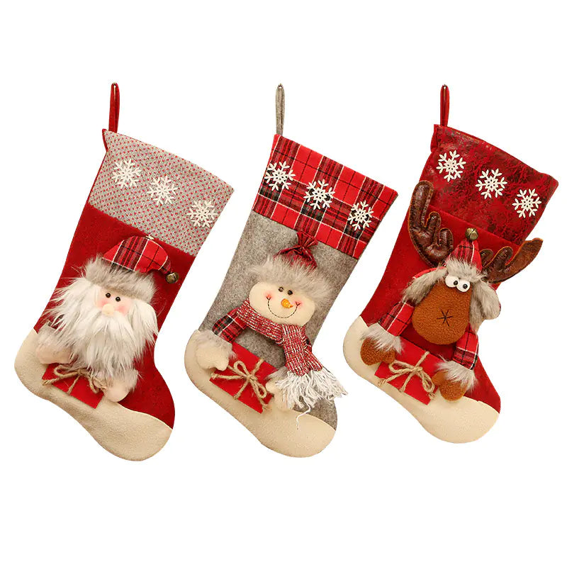 New Large Christmas Stocking Gift Bag for Decorations