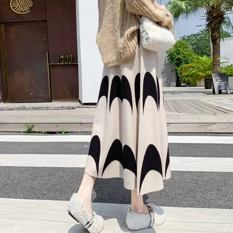 Women's Printed A-Line High Waist Skirt