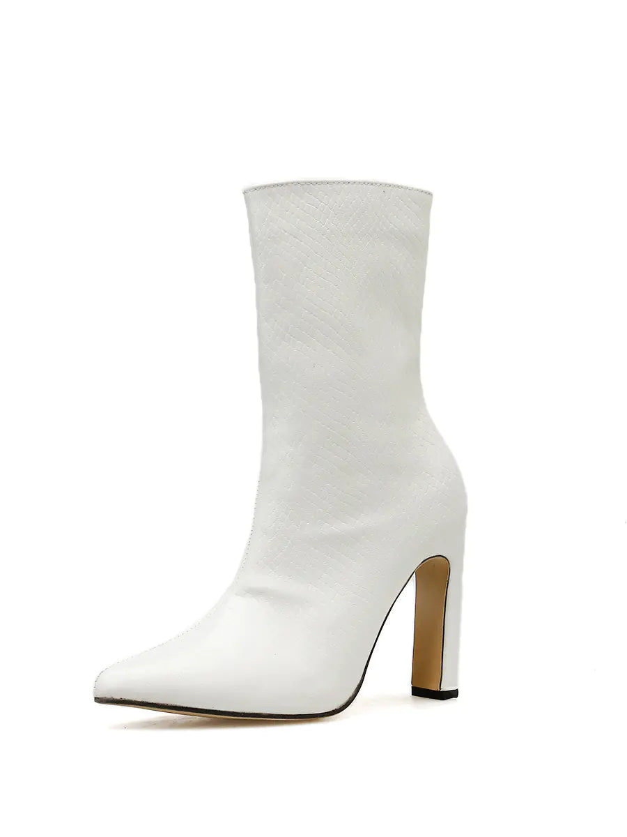 Crocodile Pattern Minimalist Ankle Boots for Women