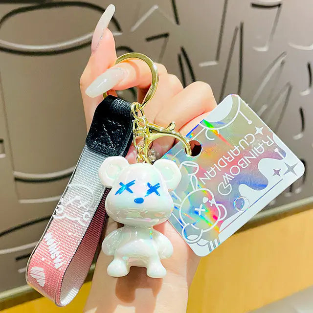 Acrylic Cartoon Bear Keychain for Mobile Phones