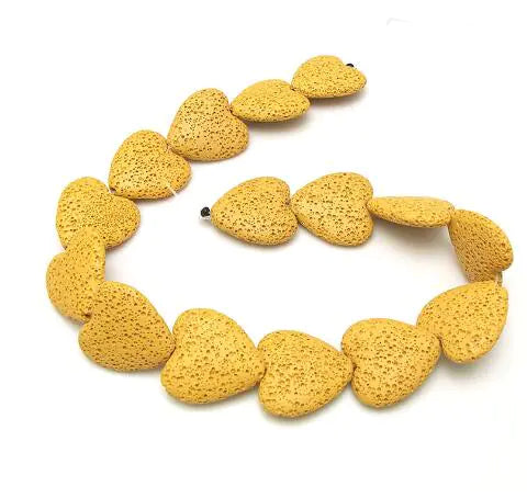 Colorful Heart-Shaped Volcanic Rock Bracelet