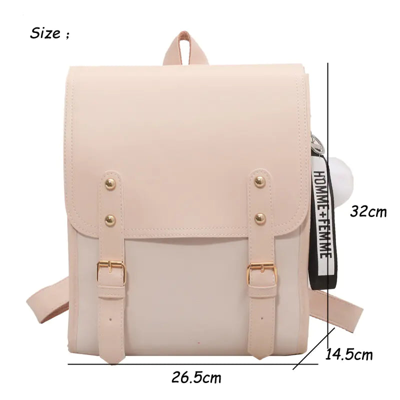Women’s Large PU Leather Backpack for Travel & School