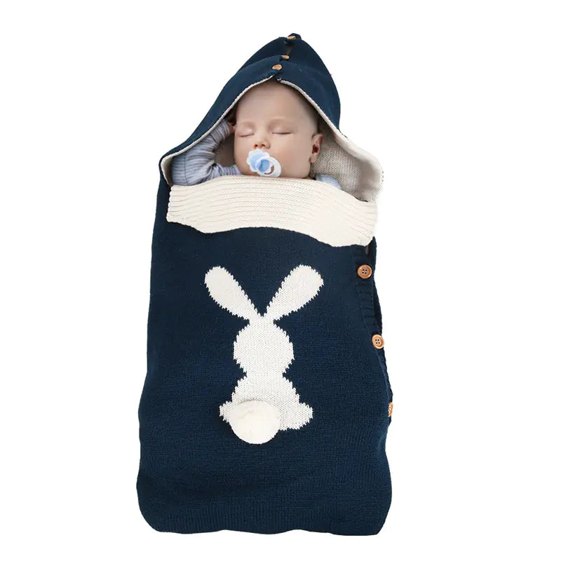 Knitting Rabbit Baby Sleeping Bag for Winter Use