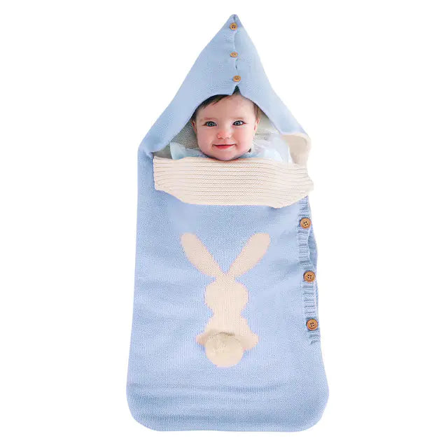 Knitting Rabbit Baby Sleeping Bag for Winter Use