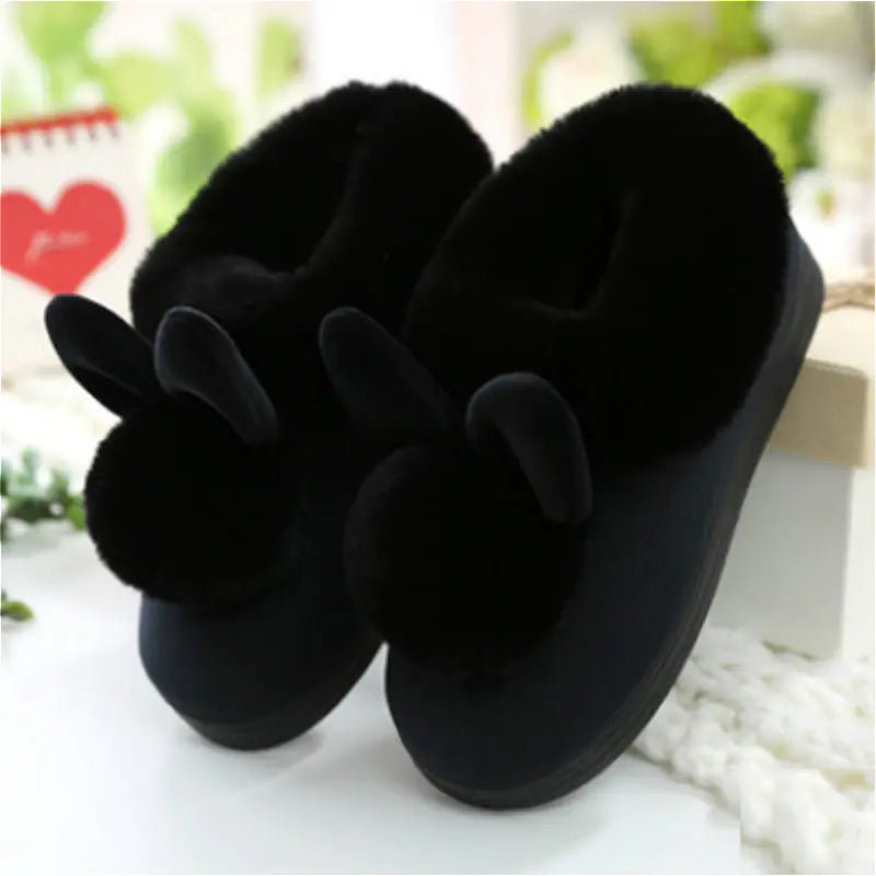Cute Rabbit Cotton Slippers for Women - Warm and Non-Slip