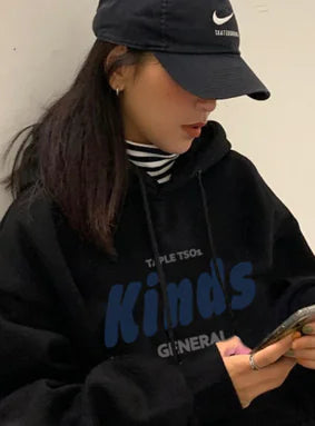 Women's Hooded Fleece Sweater with Letter Design