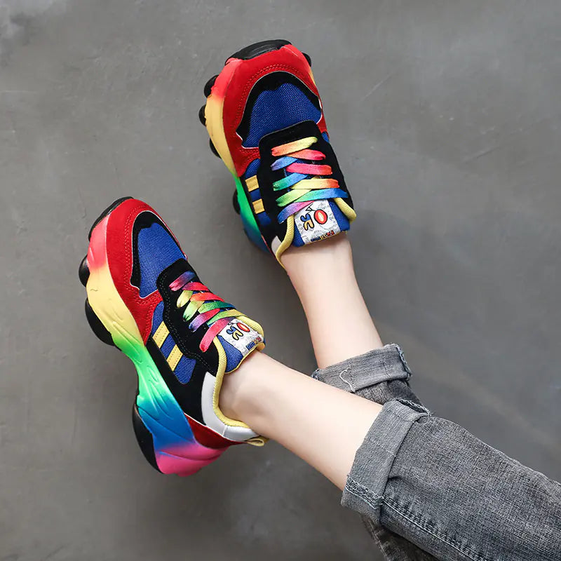 Colorful Dad Sneakers for Women - Trendy Casual Shoes