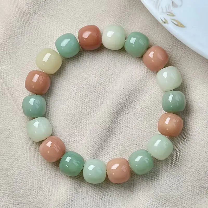 Women's Simple Chen Seed White Jade Bodhi Bracelet