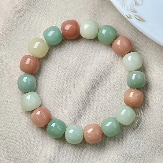 Women's Simple Chen Seed White Jade Bodhi Bracelet