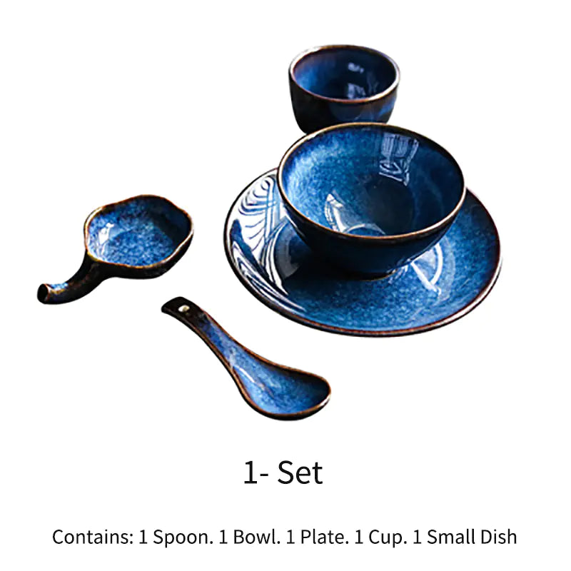 Ceramic Tableware Set for Home and Restaurant (5 Pieces)