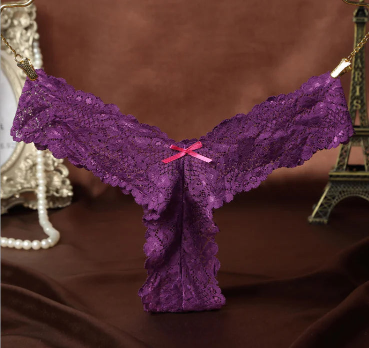 Lace Transparent Thong Low Waist Women's Underwear