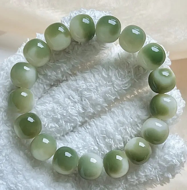 Women's Simple Chen Seed White Jade Bodhi Bracelet