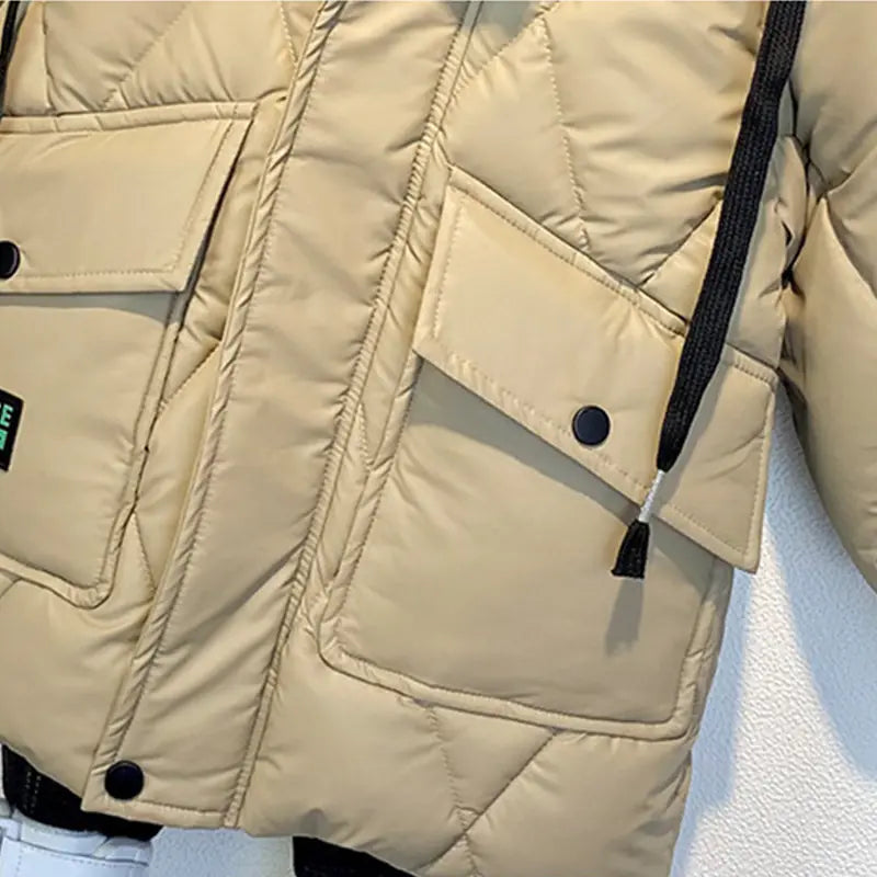 Children's Thick Warm Hooded Down Jacket for Boys