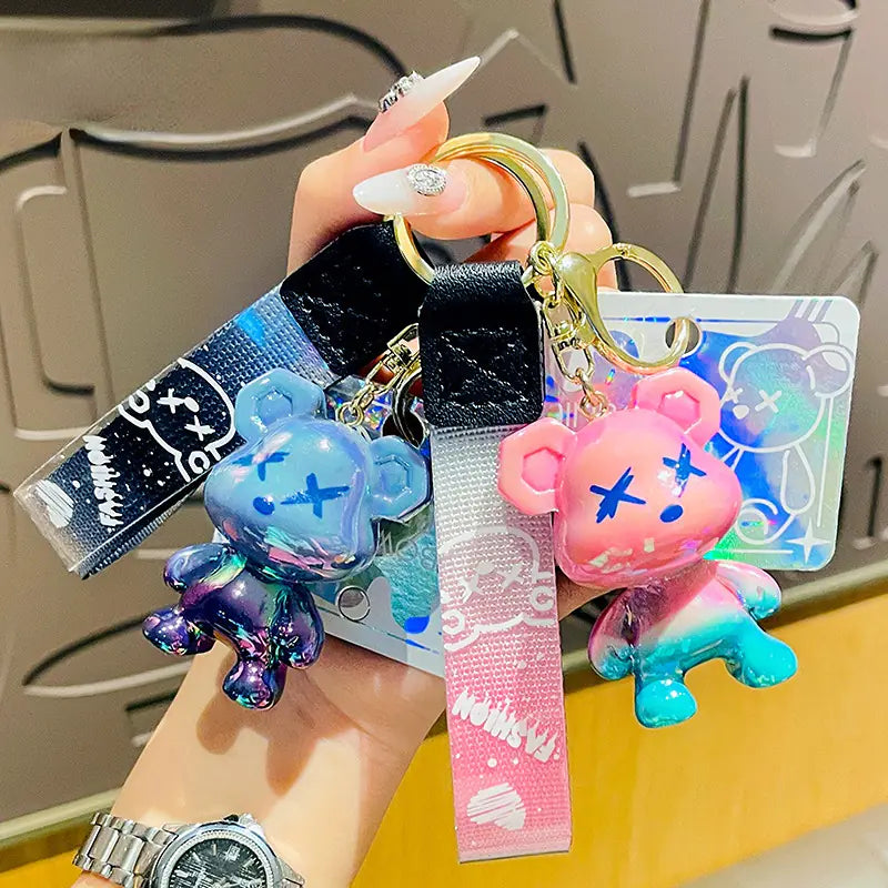 Acrylic Cartoon Bear Keychain for Mobile Phones