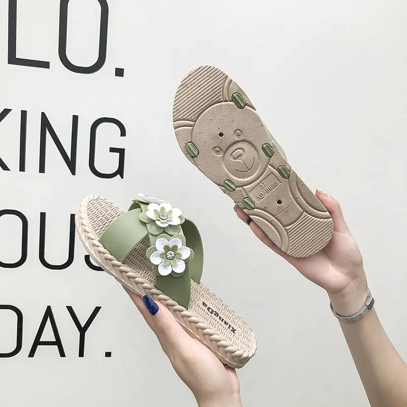 Ladies' Wildflower Slippers and Sandals for Relaxation