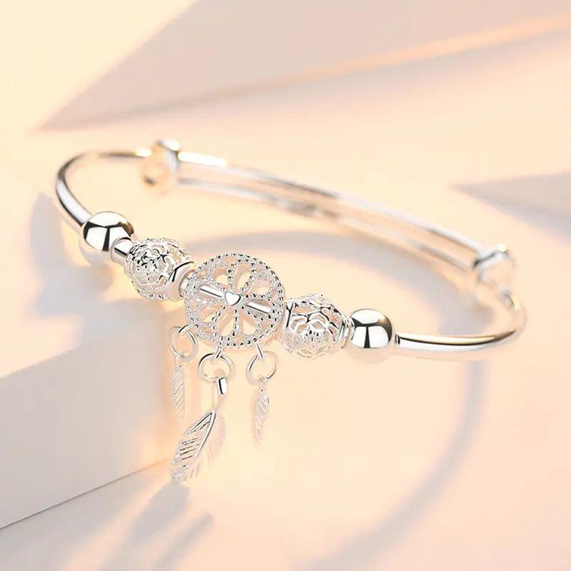 Exquisite Adjustable Silver Plated Dreamcatcher Bracelet